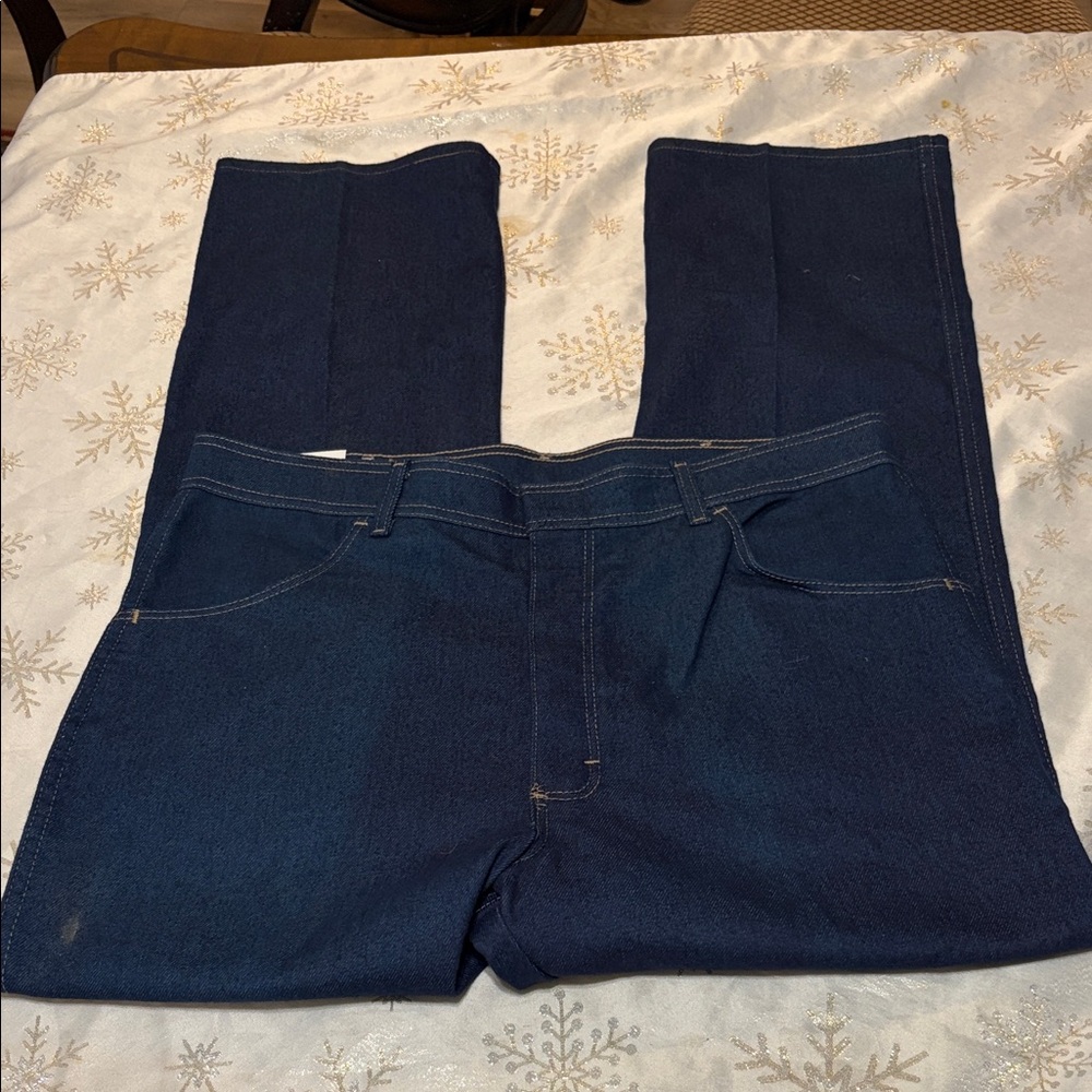 Men's Deep Blue Straight-Leg Jeans